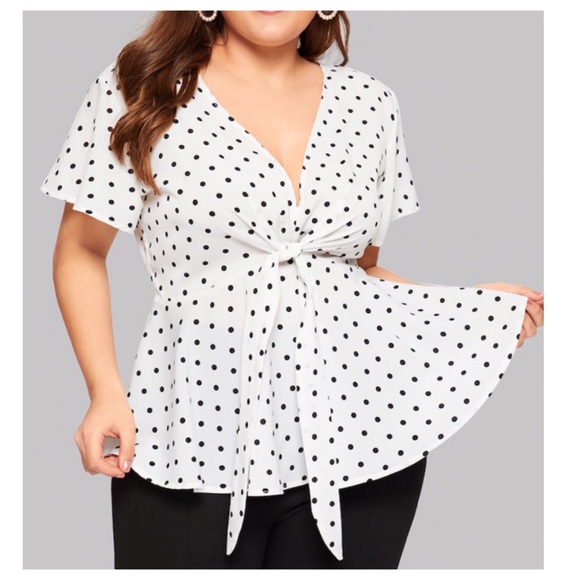 ➕Polka Dot Peplum Top - Picture 7 of 7